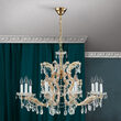 Candelabru clasic cristal alama Aur 24k 10xE14/40W, Maria Theresia-A LU 2223/10 MT Gold Orion